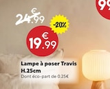 Lampe à poser Travis H.25cm en promo chez Maxi Bazar Lampe à poser Travis H.25cm dans le catalogue Maxi Bazar