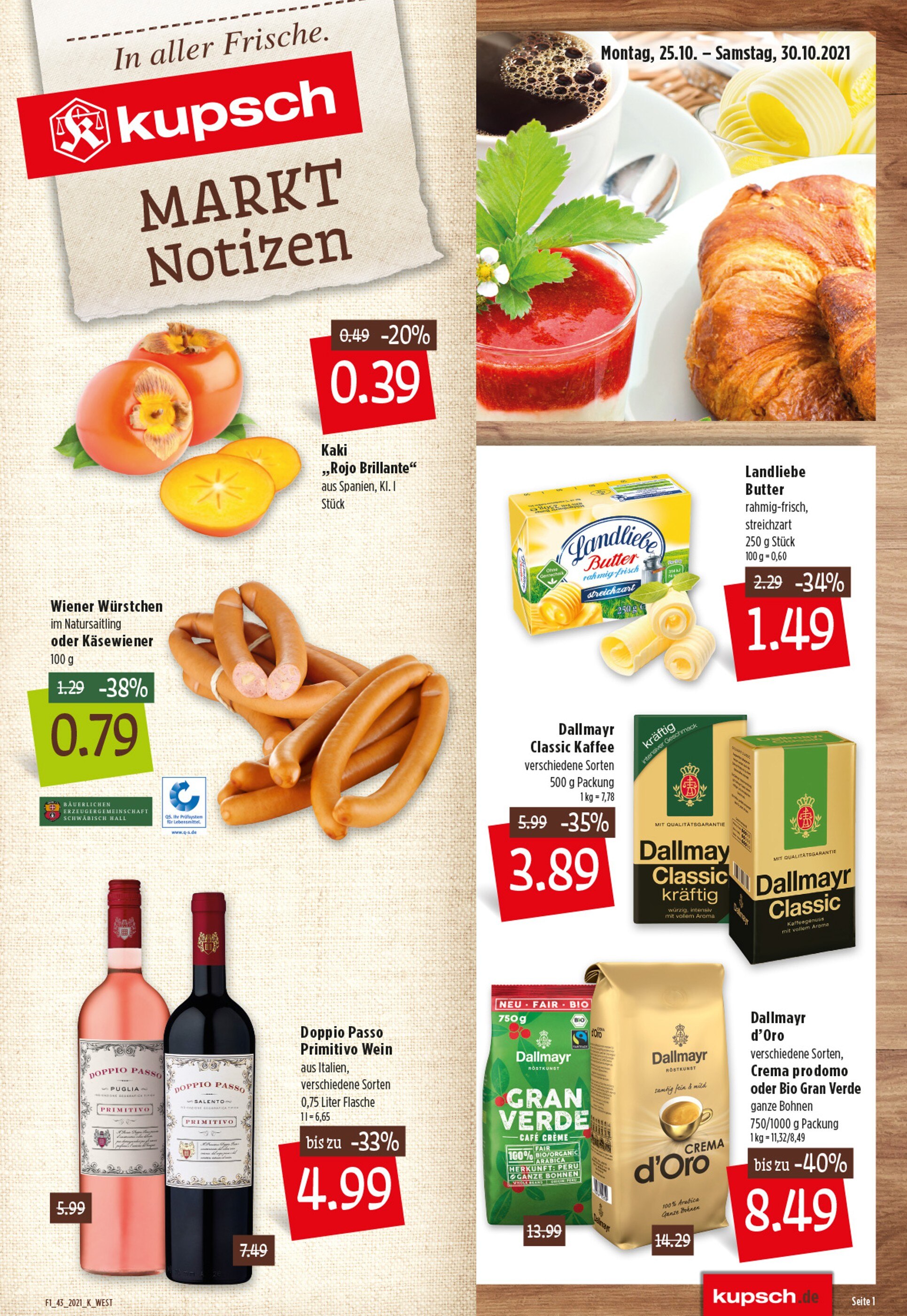 Kupsch Prospekt für Lohr mit 8 Seiten Kupsch Prospekt für Lohr: "In aller Frische", 8 Seiten, 25.10.2021 - 30.10.2021