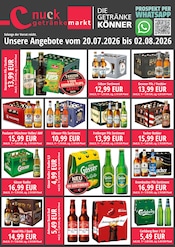 Nuck Getränke Getränkemärkte Prospekt der aktuellen Woche mit 2 Seiten, gültig von 20.07.2026 bis 02.08.2026, in Malschwitz und Umgebung Aktueller Nuck Getränke Getränkemärkte Prospekt in Malschwitz und Umgebung, "DIE GETRÄNKEKÖNNER" mit 2 Seiten, 20.07.2026 - 02.08.2026