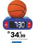 Réveil veilleuse basket avec effets sonores et lumineux - Lexibook en promo chez JouéClub Aurillac à 34,99 €