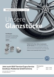 Volkswagen Prospekt für Großbothen mit 1 Seite Volkswagen Prospekt für Großbothen: "Unsere Glanzstücke", 1 Seite, 01.03.2022 - 31.05.2022