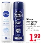 Deo Spray im Angebot bei E center in Wiesbaden Deo Spray Angebote von Nivea bei E center Wiesbaden für 1,99 €
