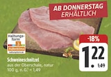 Schweineschnitzel im E center Prospekt Schweineschnitzel von im aktuellen E center Prospekt für 1,22 €