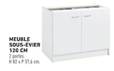 Meuble sous-évier 120 cm en promo chez Brico Cash Meuble sous-évier 120 cm dans le catalogue Brico Cash