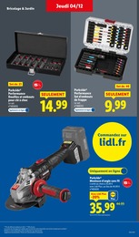 Prix et réduction Meuleuse dans le prospectus Lidl en cours Offre Meuleuse dans le catalogue Lidl du moment à la page 57