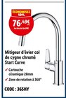 Mitigeur d’évier col de cygne chromé curve - Start - Screwfix à Tourcoing Mitigeur d’évier col de cygne chromé curve - Start en promo chez Screwfix Tourcoing à 76,49 €