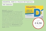 1000 I.E. Vitamin D3 Tabletten bei LINDA Partnerapotheke im Prospekt "" für 8,98 €