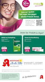 Aktueller mea - meine apotheke Apotheken Prospekt in Moritzburg und Umgebung, "Unsere August-Angebote" mit 4 Seiten, 01.08.2025 - 31.08.2025
