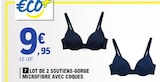 Lot de 2 soutiens-gorge microfibre avec coques - ECO+ dans le catalogue E.Leclerc