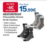 Chaussettes femme - WEATHERPROOF en promo chez Costco Versailles à 15,99 €