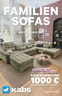 Sofa im Kabs Prospekt "FAMILIENSOFAS SPECIAL" mit 11 Seiten (Osnabrück)