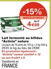Lait fermenté au bifi dus nature - Activia à 4,89 € dans le catalogue Monoprix