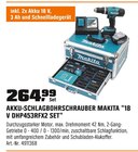Akku-Schlagbohrschrauber "18 V Set" Angebote von Makita bei OBI Dorsten für 264,99 €