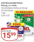 Waschmittel Pulver im Angebot bei GLOBUS in Pirmasens Waschmittel Pulver Angebote von Ariel bei GLOBUS Pirmasens für 15,99 €
