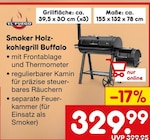 Aktuelles Smoker Holzkohlegrill Buffalo Angebot bei Netto Marken-Discount in Augsburg ab 329,99 €