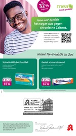 mea - meine apotheke Apotheken Prospekt der aktuellen Woche mit 4 Seiten, gültig von 01.06.2026 bis 30.06.2026, in Kißlegg und Umgebung Aktueller mea - meine apotheke Apotheken Prospekt in Kißlegg und Umgebung, "Unsere Juni-Angebote" mit 4 Seiten, 01.06.2026 - 30.06.2026