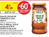 Sauce Caviar de Tomates à l'Ail - Sacla - Intermarché Super Sauce Caviar de Tomates à l'Ail - Sacla à 1,75 € dans le catalogue Intermarché Super