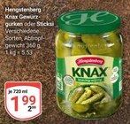 Knax Gewürzgurken Angebote von Hengstenberg bei GLOBUS Oberhausen für 1,99 €