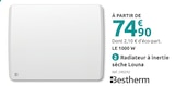 Mr.Bricolage Royan - Promo Radiateur à inertie sèche louna Promo Radiateur à inertie sèche louna à 74,90 € dans le catalogue Mr.Bricolage à Royan