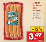Stadion Krakauer oder Bratwurst für 3,49 € bei Netto Marken-Discount im Angebot Stadion Krakauer oder Bratwurst im aktuellen Netto Marken-Discount Prospekt