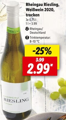 Weißwein Angebot in Talheim, Neckar im aktuellen Prospekt bei Lidl in Talheim, Neckar