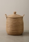 Panier de rangement 42xH52cm en jonc de mer et coton en promo chez Monoprix Grenoble Vallier Grenoble à 39,19 €