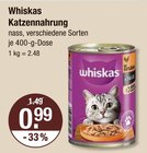 Katzennahrung im Angebot bei V-Markt in Regensburg Katzennahrung Angebote von Whiskas bei V-Markt Regensburg für 0,99 €