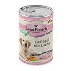 Aktuelles LandFleisch Dog Classic Geflügel mit Lachs und Gartengemüse 400 g Angebot bei Zookauf in Hannover ab 1,29 €