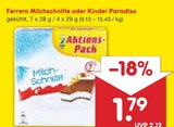 Ferrero Milchschnitte oder Kinder Paradiso  im aktuellen Netto Marken-Discount Prospekt für 1,79 €