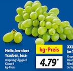 Helle, kernlose Trauben, lose im Angebot bei Lidl in Erfurt Helle, kernlose Trauben, lose Angebote bei Lidl Erfurt für 4,79 €