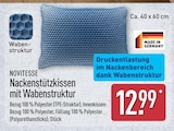 Nackenstützkissen mit Wabenstruktur von Novitesse im aktuellen ALDI Nord Prospekt
