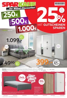 Bett im Sparkauf Prospekt "25% MIT GUTSCHEINEN SPAREN" mit 2 Seiten (Heilbronn)