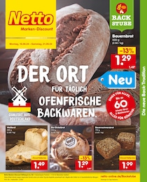 Netto Marken-Discount Prospekt für Rheine: "DER ORT FÜR TÄGLICH OFENFRISCHE BACKWAREN.", 2 Seiten, 16.09.2024 - 21.09.2024