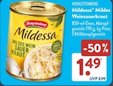 Mildessa Mildes Weinsauerkraut im Angebot bei ALDI SÜD in Passau Mildessa Mildes Weinsauerkraut Angebote von Hengstenberg bei ALDI SÜD Passau für 1,49 €