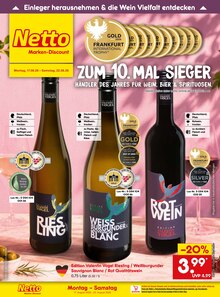 Wein im aktuellen Netto Marken-Discount Prospekt (München) Wein im Netto Marken-Discount Prospekt "Aktuelle Angebote" mit 72 Seiten (München)