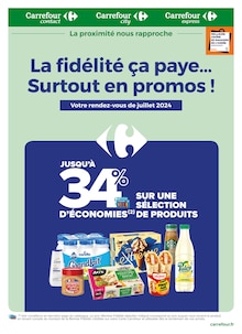 Prospectus Carrefour Proximité de la semaine "La fidélité ça paye… Surtout en promos !" avec 1 pages, valide du 01/07/2024 au 31/07/2024 pour Lyon et alentours