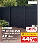 WPC Sichtschutzzaun 3 Elemente 4 Pfosten Angebote von Juskys bei Netto Marken-Discount Arnsberg für 449,99 €