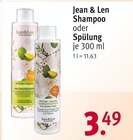 Shampoo oder Spülung von Jean & Len für 3,49 € bei Rossmann im Angebot Shampoo oder Spülung von Jean & Len im aktuellen Rossmann Prospekt