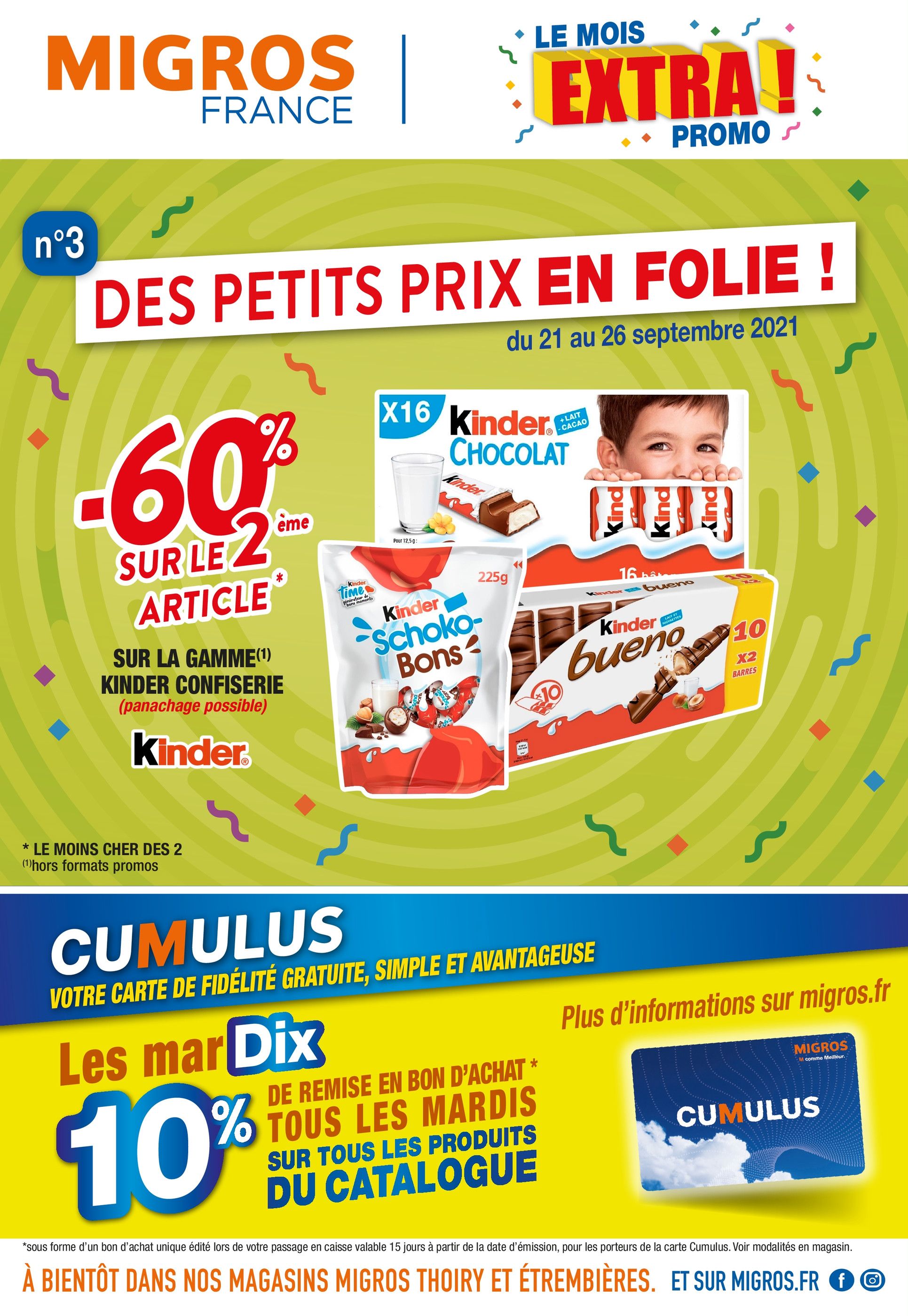 Catalogue Migros France à Ambilly, avec 32 pages Prospectus Migros France à Ambilly, "Le mois extra ! Promo", 32 pages, 21/09/2021 - 26/09/2021