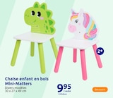 Chaise enfant en bois - Mini-Matters en promo chez Action Tours à 9,95 €