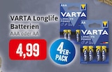 Longlife Batterien Angebote von VARTA bei Kaufhaus Stolz Rostock für 4,99 €