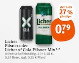 Pilsner oder Licher x² Cola-Pilsner-Mix Angebote von Licher bei tegut Bürstadt für 0,79 €