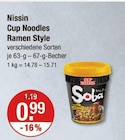 Cup Noodles Ramen Style Angebote von Nissin bei V-Markt Kempten für 0,99 €