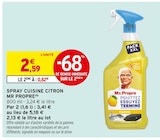 Spray Cuisine Citron - Mr Propre en promo chez Intermarché Super Spray Cuisine Citron - Mr Propre dans le catalogue Intermarché Super