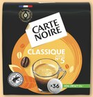 DOSETTES DE CAFÉ X36 CLASSIQUE N°5 - CARTE NOIRE en promo chez Netto Tarbes à 3,18 €