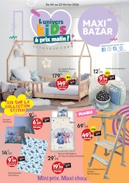 Prospectus Maxi Bazar, "L'univers KIDS à prix malin !" à Vitry-sur-Seine et alentours, 11 pages, 04/02/2026 - 22/02/2026 Catalogue Maxi Bazar "L'univers KIDS à prix malin !" à Vitry-sur-Seine et alentours, 11 pages, 04/02/2026 - 22/02/2026