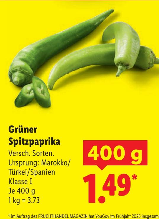 Grüner Spitzpaprika