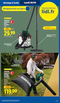 Promotion Aspirateur Souffleur dans le prospectus Lidl, valable du 24/09/2026 au 30/09/2026 Promo Aspirateur Souffleur dans le catalogue Lidl du moment à la page 9