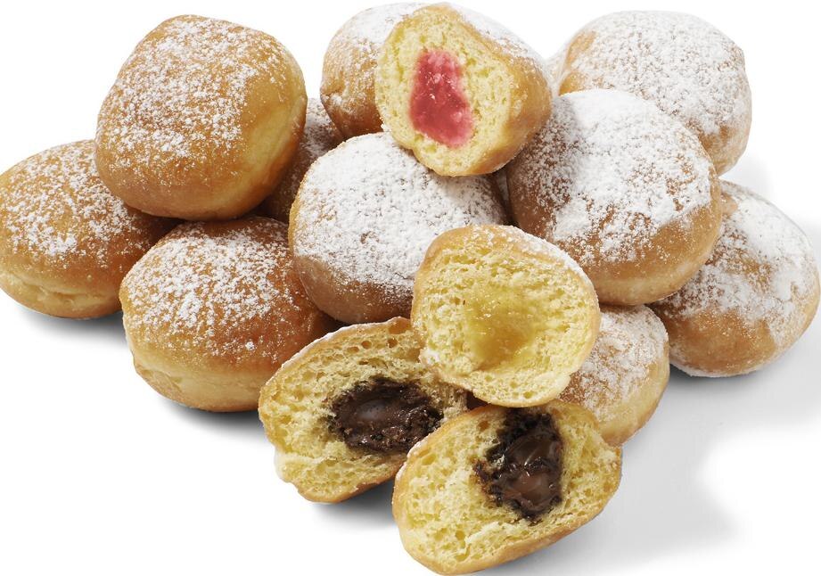 Mini beignets chocolat noisette ou pommes ou fruits rouges