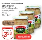 Schweizer Sauerkonserve Schlachtekraut Angebote von Thüringer Landgarten bei GLOBUS Gotha für 3,38 €